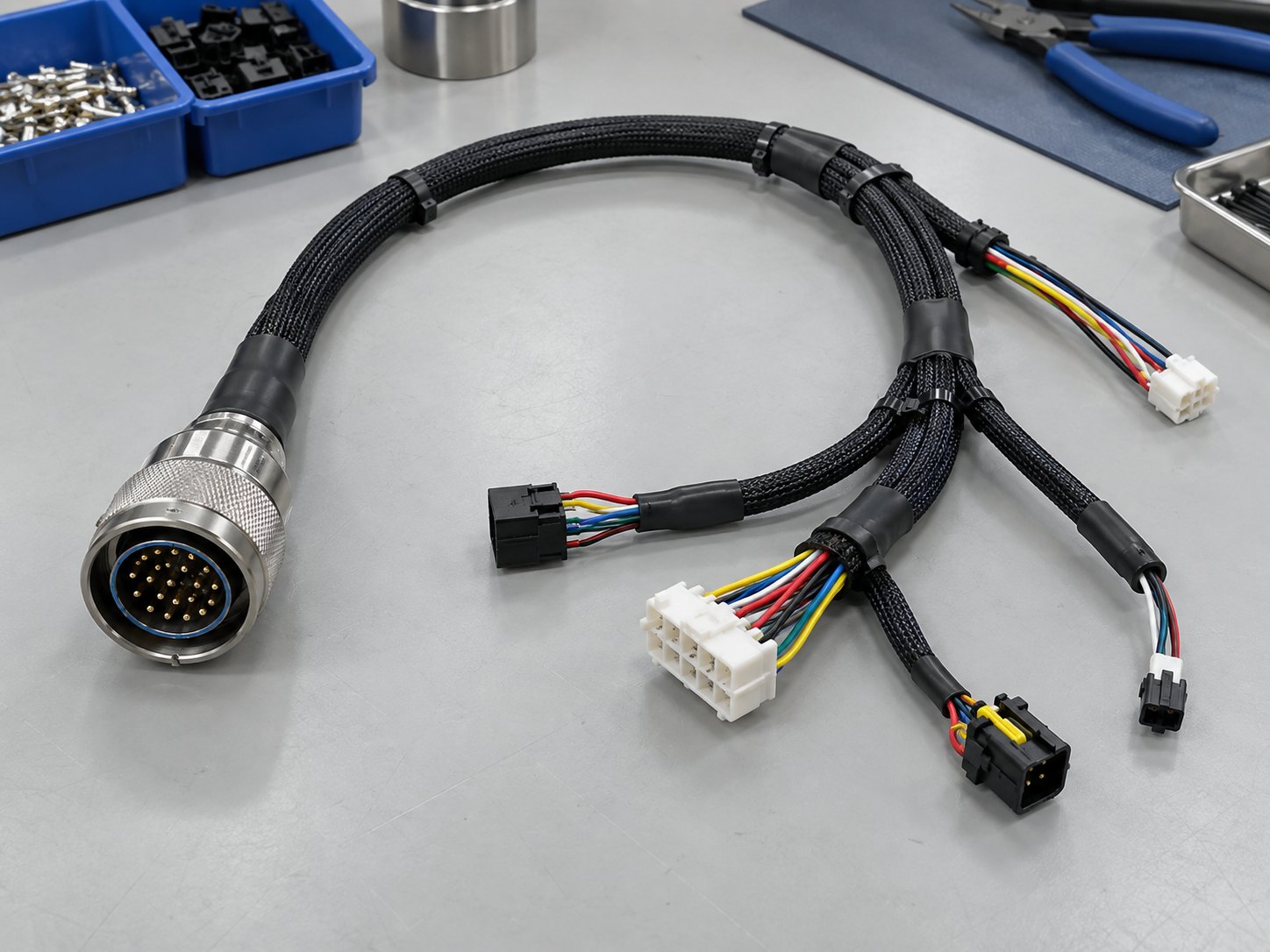 Cable harness and connectors